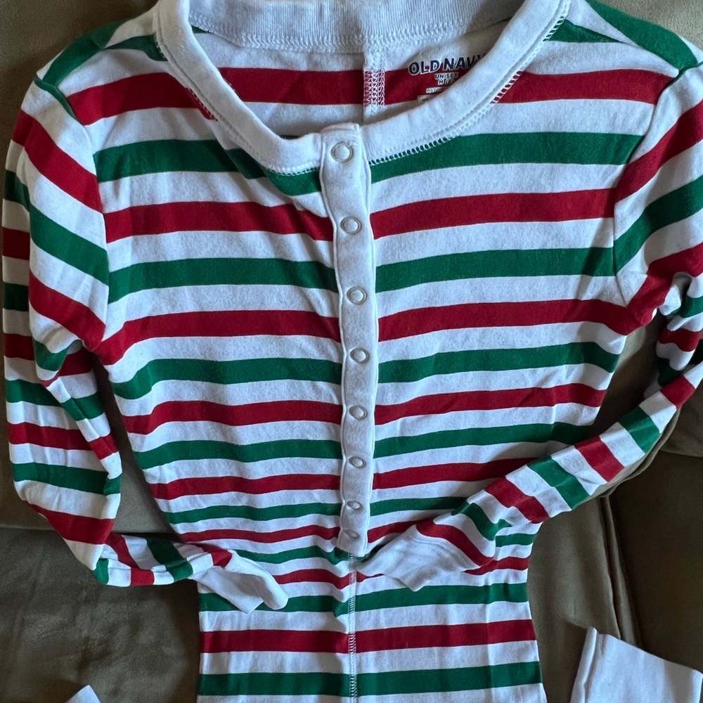 Old Navy Unisex Red and White Christmas Onesie Pajamas